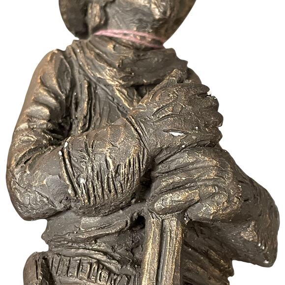 Michael Garman Buffalo Hunter Cowboy Sculpture Signed Retired Vintage 1987 READ - Picture 14 of 16